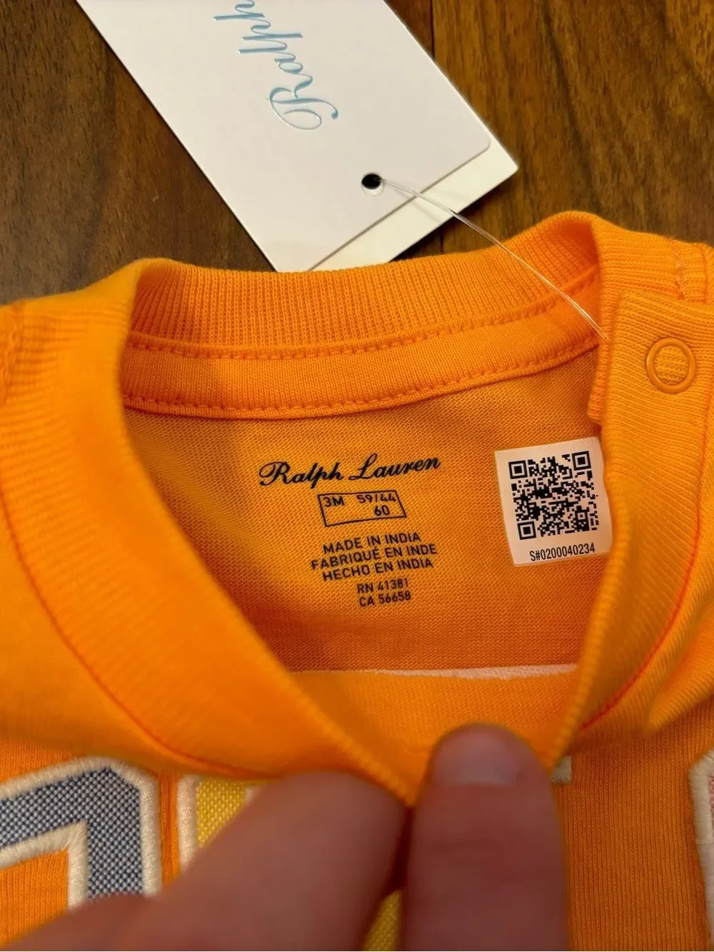 Polo Ralph Lauren orange embroidered short sleeve tee shirt NWT